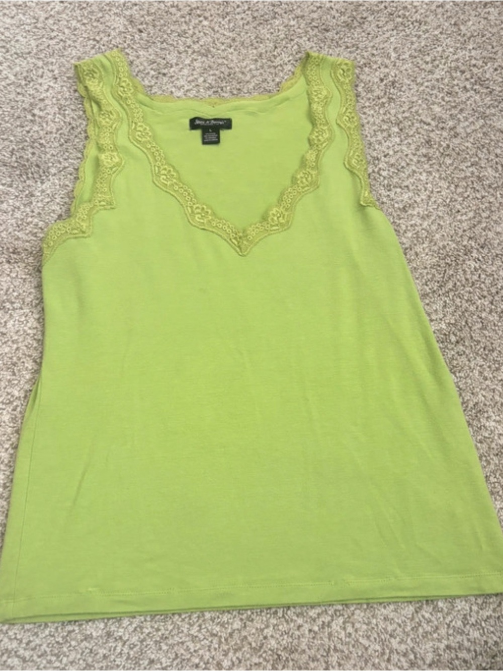 Steve & Barry's Lime Green Lace-Trim Tank Top